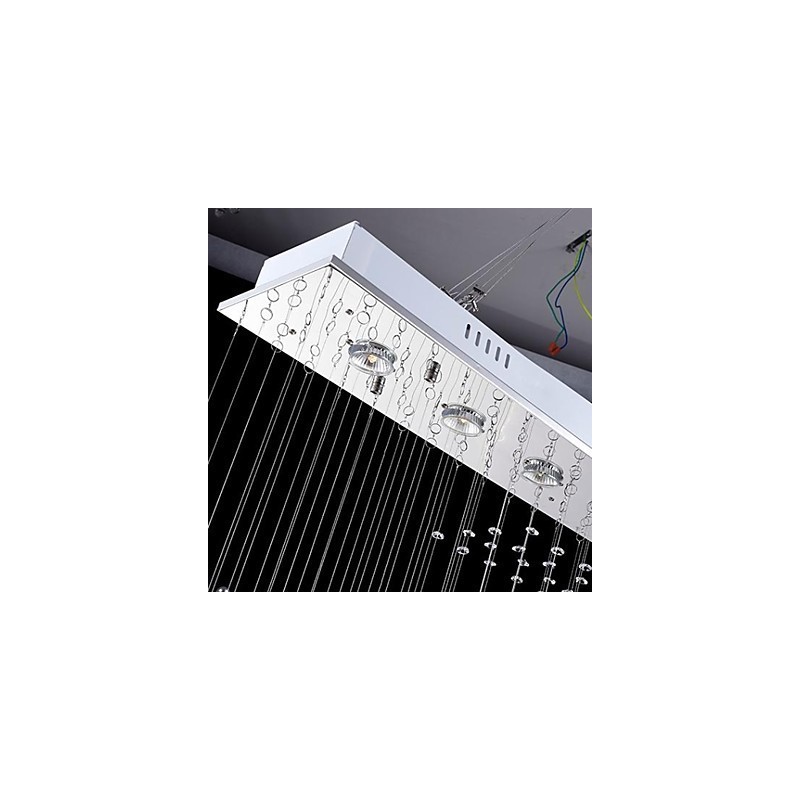 Suspension en métal galvanisé et cristal, style moderne, contemporain, traditionnel, classique, rustique, style lodge, vintage, style country island