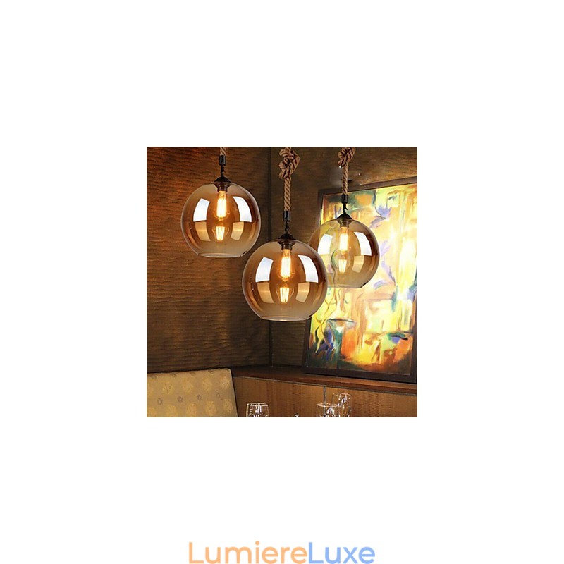 Suspension en verre style loft américain rétro