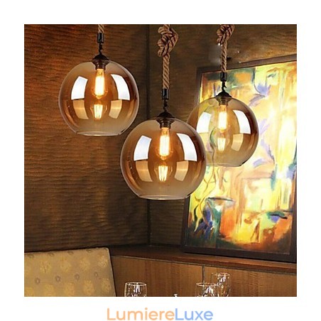 Suspension en verre style loft américain rétro Suspension en verre style loft américain rétro