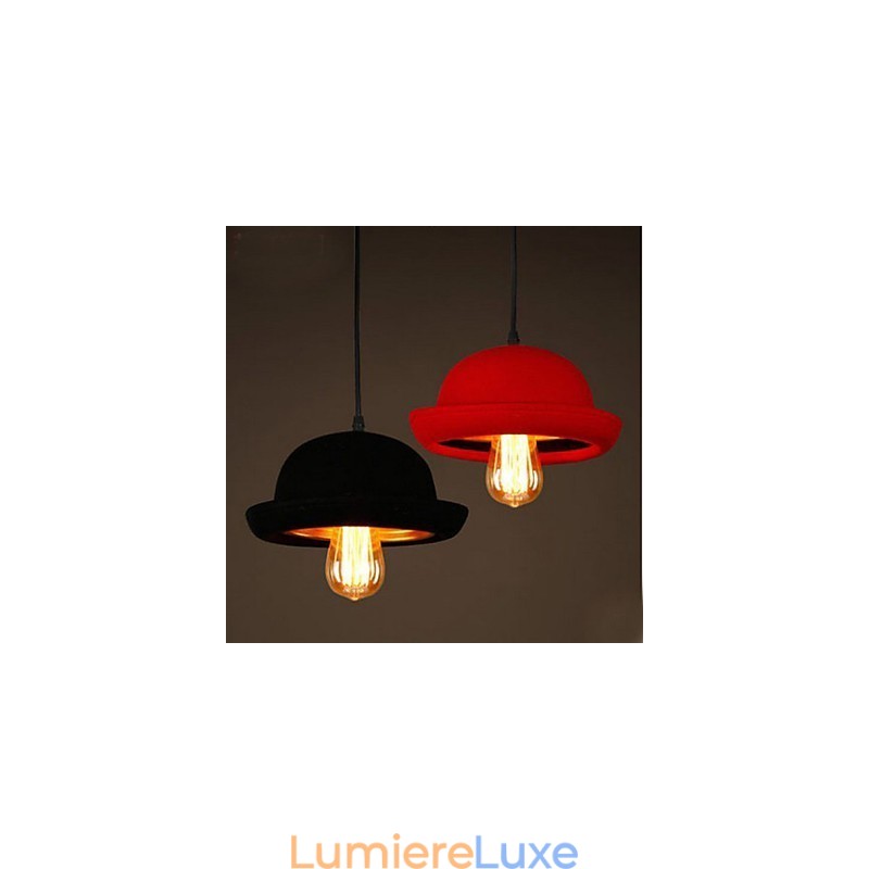 Lustre noir design Hat Pendant Cafe