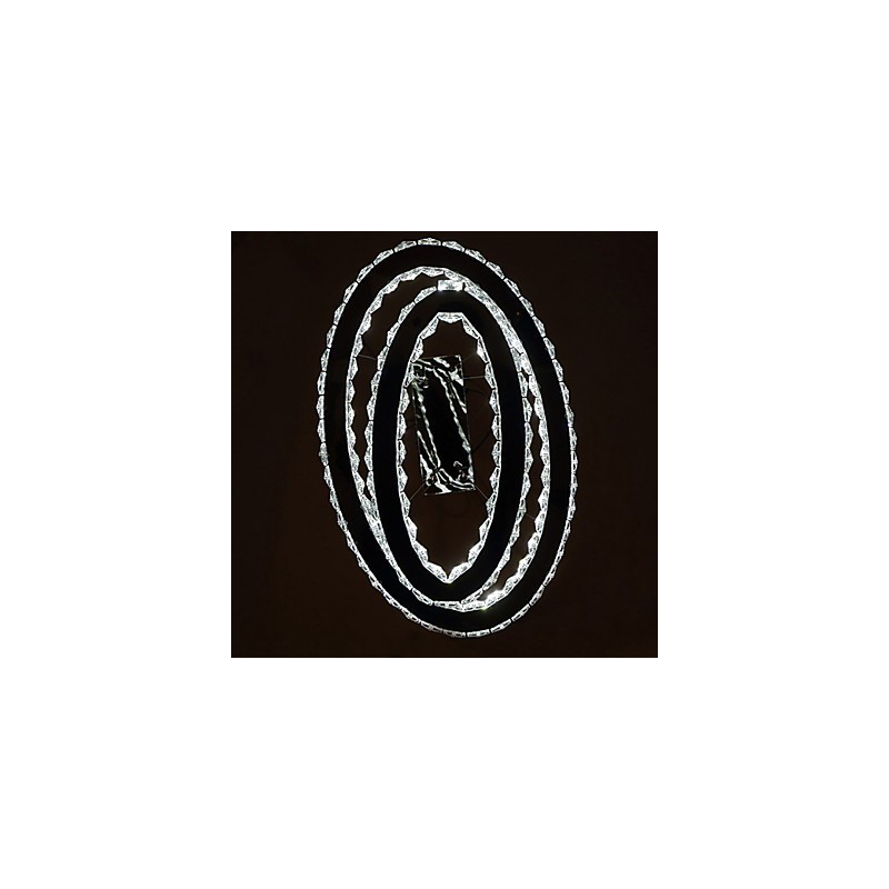 Suspension moderne en cristal avec double anneau ovale pour
