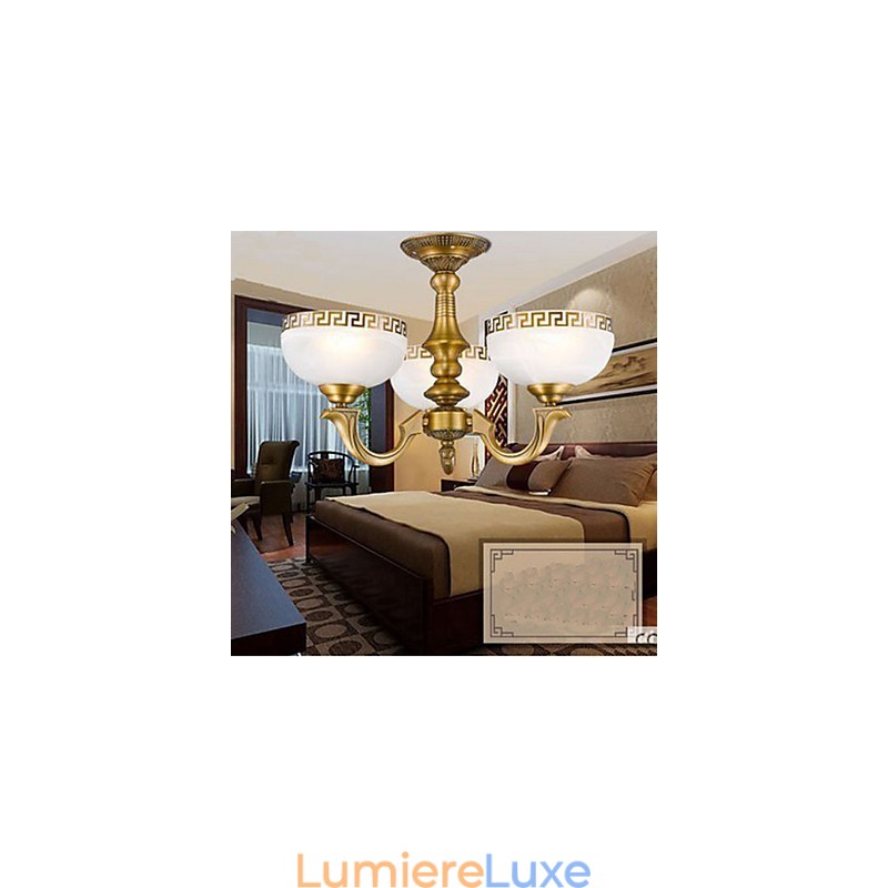 Lampe en cuivre complète, salle à manger en marbre, lustre en cuivre moderne original