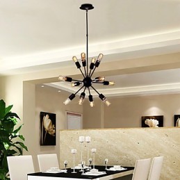 Lustre en fer avant-gardiste à 12 lumières