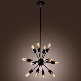 Lustre en fer avant-gardiste à 12 lumières