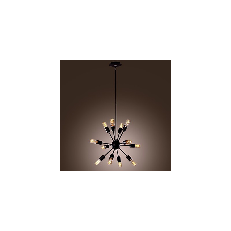 Lustre en fer avant-gardiste à 12 lumières