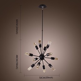 Lustre en fer avant-gardiste à 12 lumières