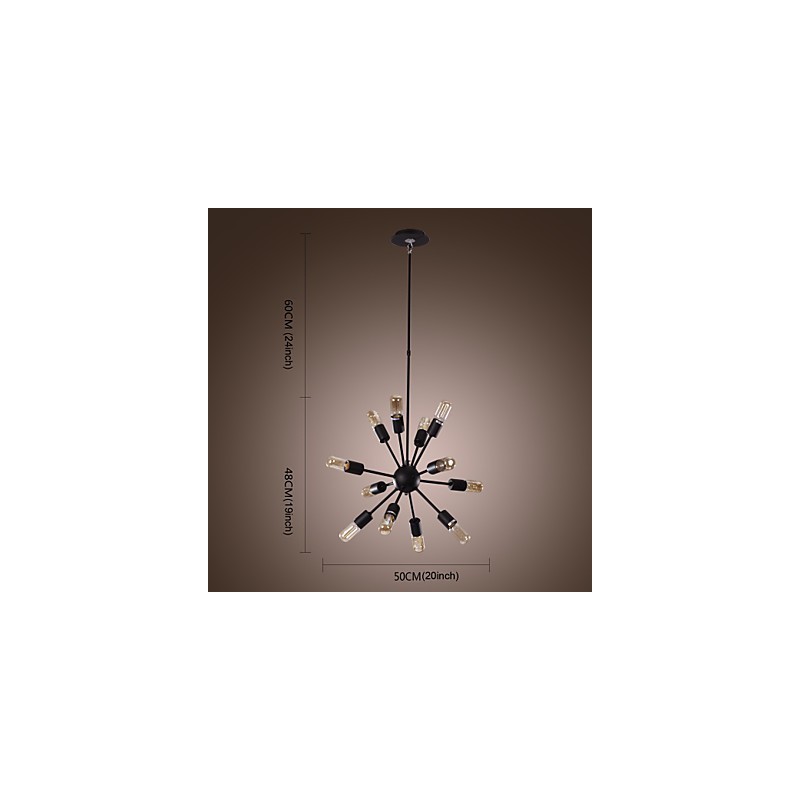 Lustre en fer avant-gardiste à 12 lumières