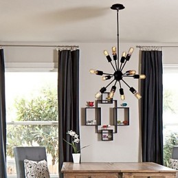 Lustre en fer avant-gardiste à 12 lumières