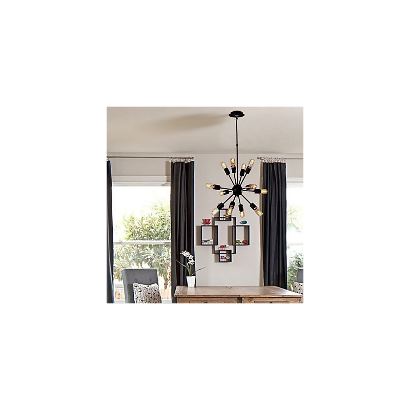 Lustre en fer avant-gardiste à 12 lumières