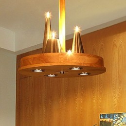 Suspension en bois massif de style américain, chaleureuse et élégante