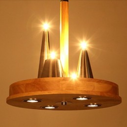Suspension en bois massif de style américain, chaleureuse et élégante