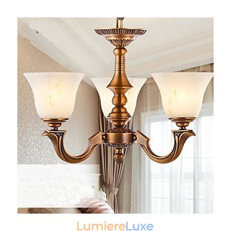 Lustre de style européen Lampe entièrement en cuivre Lampes en marbre Lustre de style européen Lampe entièrement en cuivre Lampes en marbre
