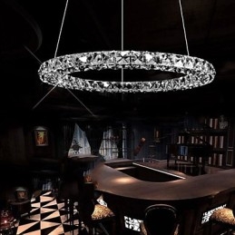 Suspension en cristal moderne simple D40 cm, trois côtés, K9, luminaires de plafond d'intérieur