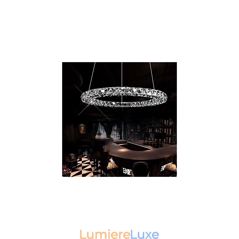 Suspension en cristal moderne simple D40 cm, trois côtés, K9, luminaires de plafond d'intérieur