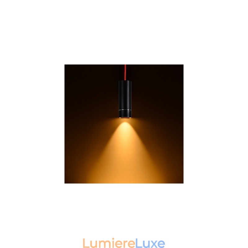 Mini suspension 1 lumière noire anodisée avec aluminium