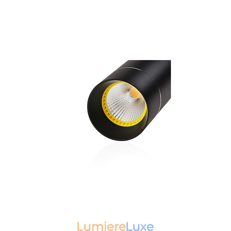 Mini suspension 1 lumière noire anodisée avec aluminium