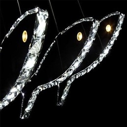 Suspension moderne contemporaine en cristal et métal