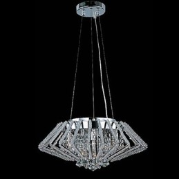 Suspension en cristal en acier inoxydable en forme de diamant avec 9 lumières