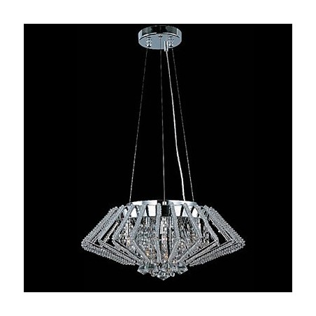 Suspension en cristal en acier inoxydable en forme de diamant avec 9 lumières Suspension en cristal en acier inoxydable en forme de diamant avec 9 lumières