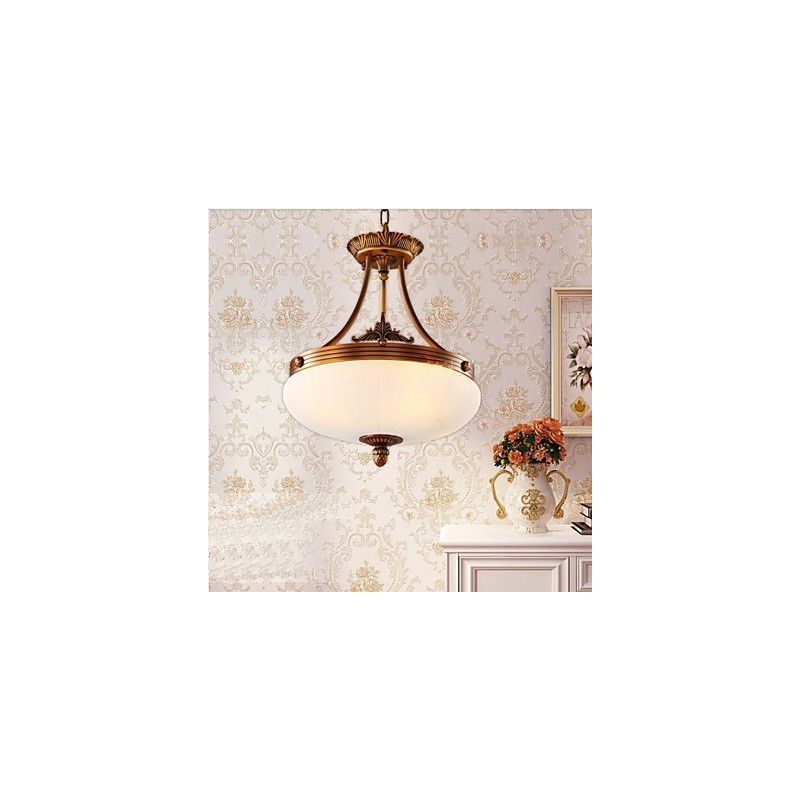 Lampe en marbre européenne Lustre en cuivre Lumières