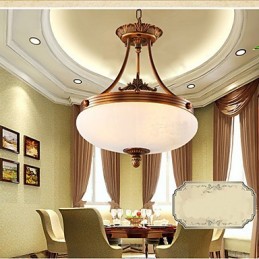 Lampe en marbre européenne Lustre en cuivre Lumières
