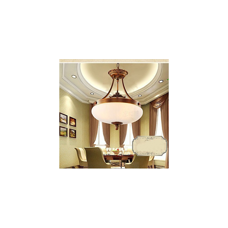 Lampe en marbre européenne Lustre en cuivre Lumières
