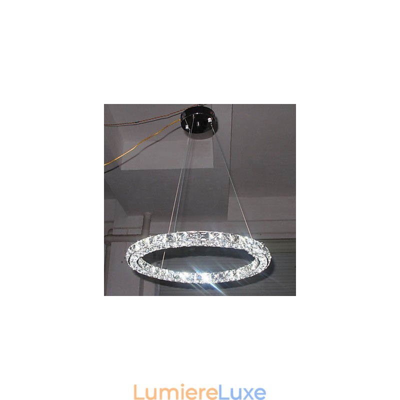 Suspension en cristal moderne simple D40 cm, trois côtés, K9, luminaires de plafond d'intérieur