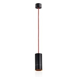 Mini suspension 1 lumière noire anodisée avec aluminium