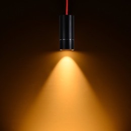Mini suspension 1 lumière noire anodisée avec aluminium