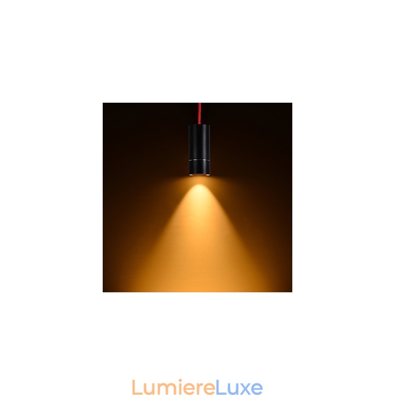 Mini suspension 1 lumière noire anodisée avec aluminium