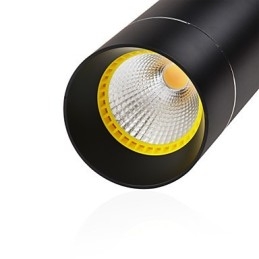 Mini suspension 1 lumière noire anodisée avec aluminium