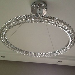 Suspension en cristal moderne simple D40 cm, trois côtés, K9, luminaires de plafond d'intérieur