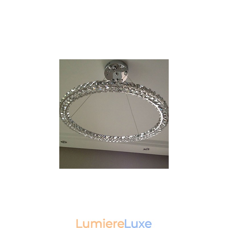 Suspension en cristal moderne simple D40 cm, trois côtés, K9, luminaires de plafond d'intérieur
