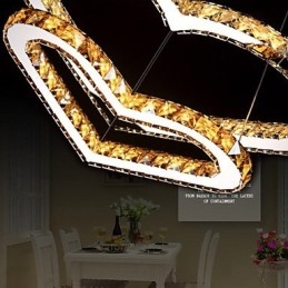 Lustre suspendu en cristal K9 transparent ou ambré en forme de cœur