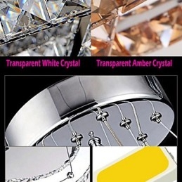 Lustre suspendu en cristal K9 transparent ou ambré en forme de cœur