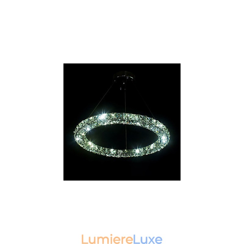 Suspension en cristal moderne simple D40 cm, trois côtés, K9, luminaires de plafond d'intérieur