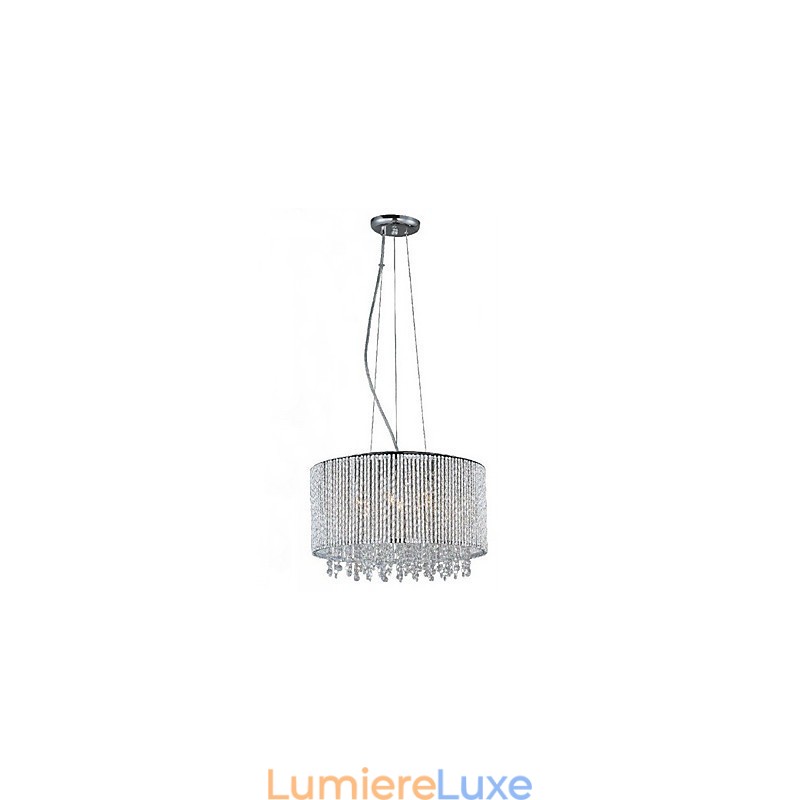 Suspension en cristal à 7 lumières en forme de cylindre