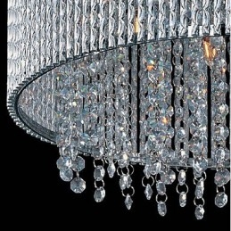 Suspension en cristal à 7 lumières en forme de cylindre