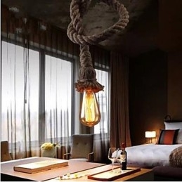 Lustre créatif en corde de chanvre