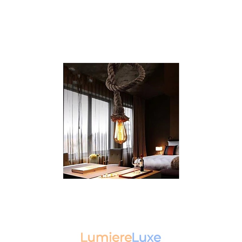 Lustre créatif en corde de chanvre
