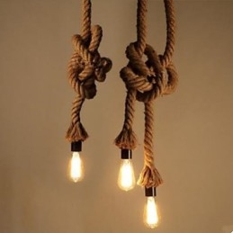 Lustre créatif en corde de chanvre