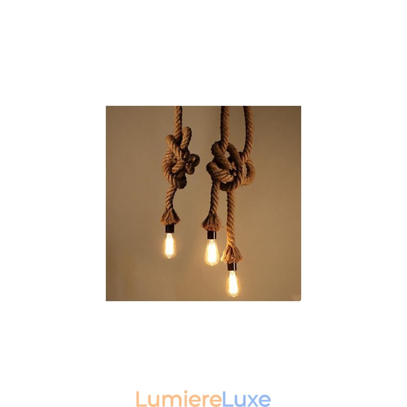 Lustre créatif en corde de chanvre