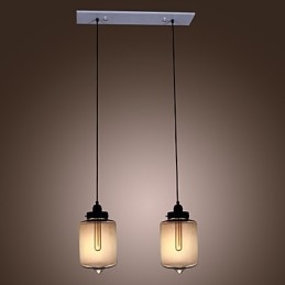 Suspension moderne en verre à 2 lumières, design bouteille transparente
