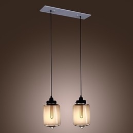 Suspension moderne en verre à 2 lumières, design bouteille transparente