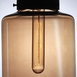 Suspension moderne en verre à 2 lumières, design bouteille transparente