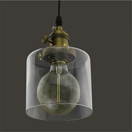 Suspension en verre et laiton style rétro vintage industriel pour café et garage