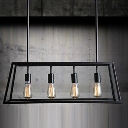 Lustre en métal galvanisé de style mini-chalet rustique