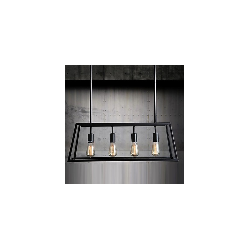 Lustre en métal galvanisé de style mini-chalet rustique