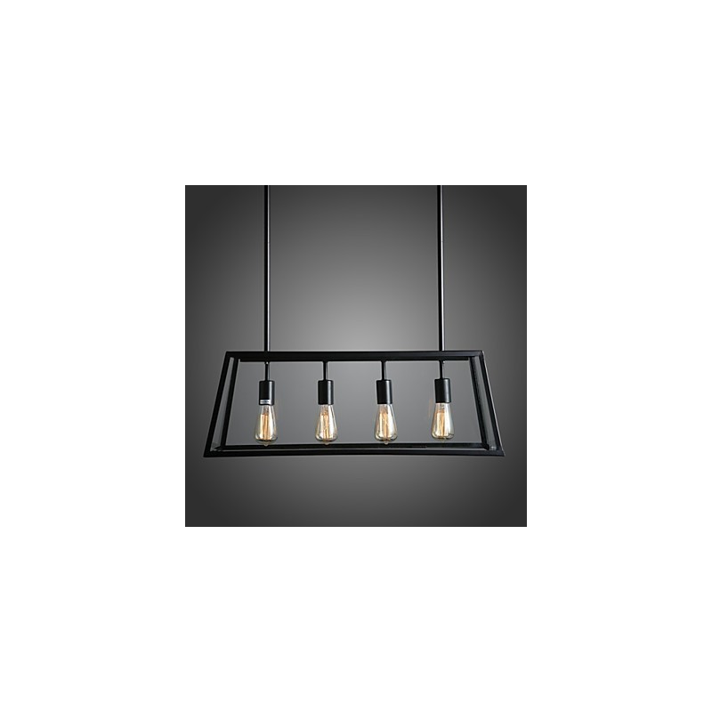 Lustre en métal galvanisé de style mini-chalet rustique
