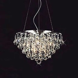 Suspension en cristal à 8 lumières de forme ronde